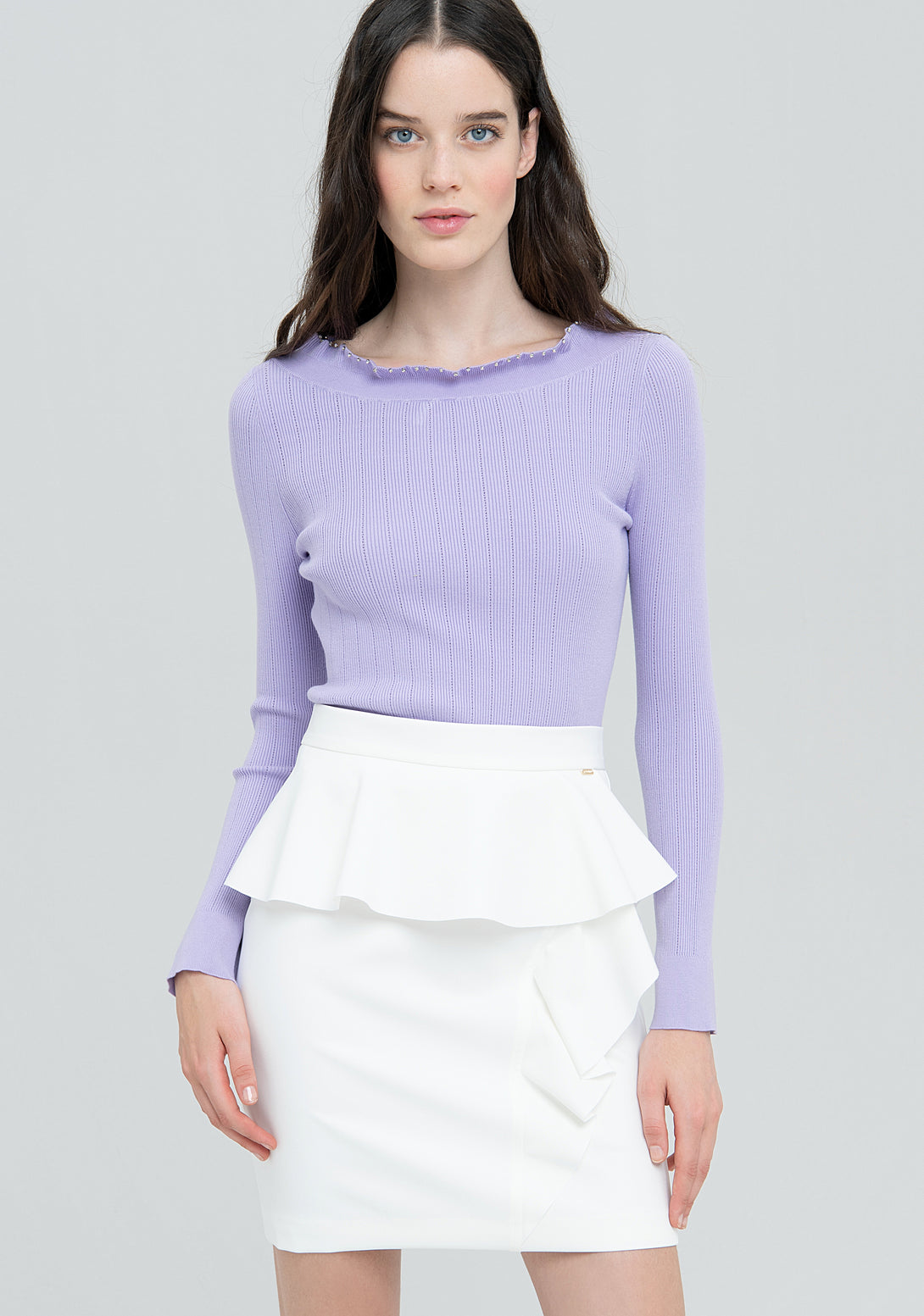 Mini skirt slim fit made in technical stretch fabric Fracomina FS22WG1002W42901-108-2