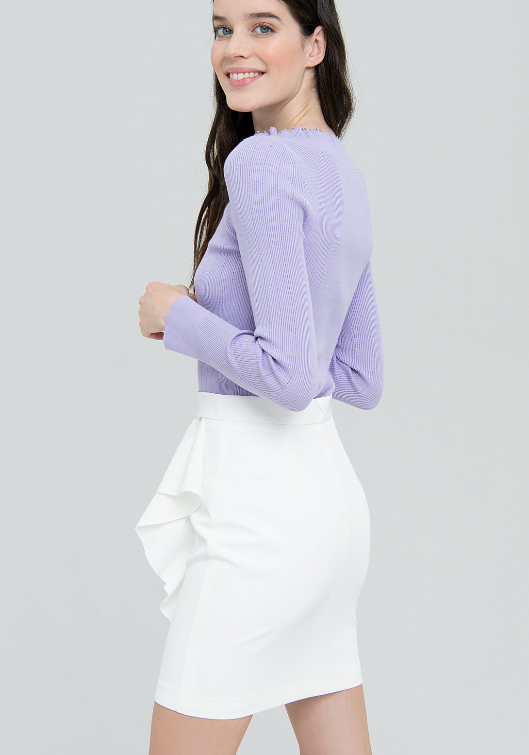 Mini skirt slim fit made in technical stretch fabric Fracomina FS22WG1002W42901-108-3