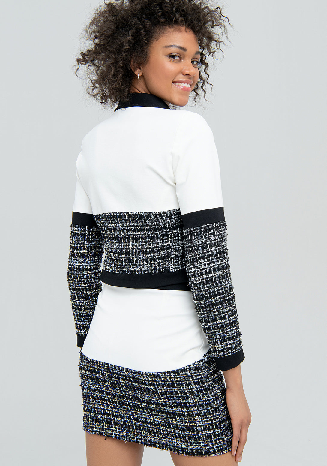 Mini skirt slim fit made in mixed fabrics
