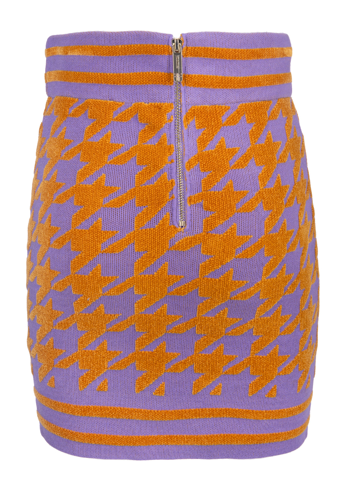 Knitted mini skirt slim fit with pied de poule jacquard