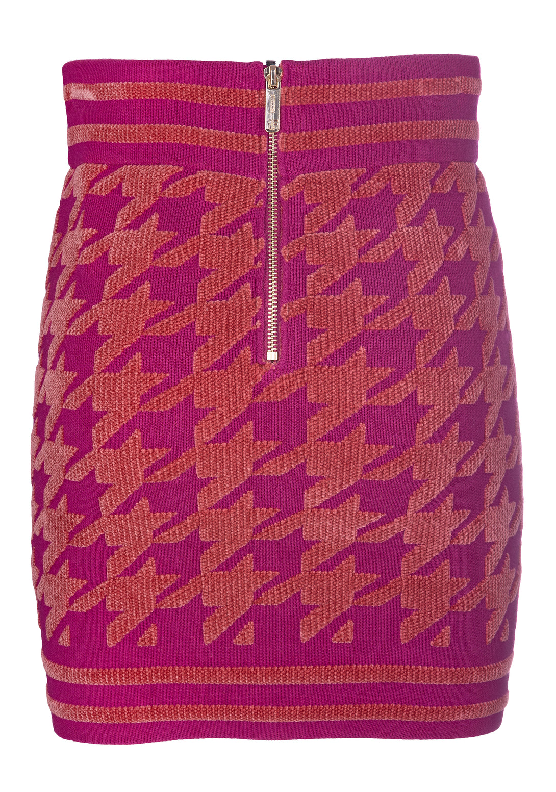 Knitted mini skirt slim fit with pied de poule jacquard