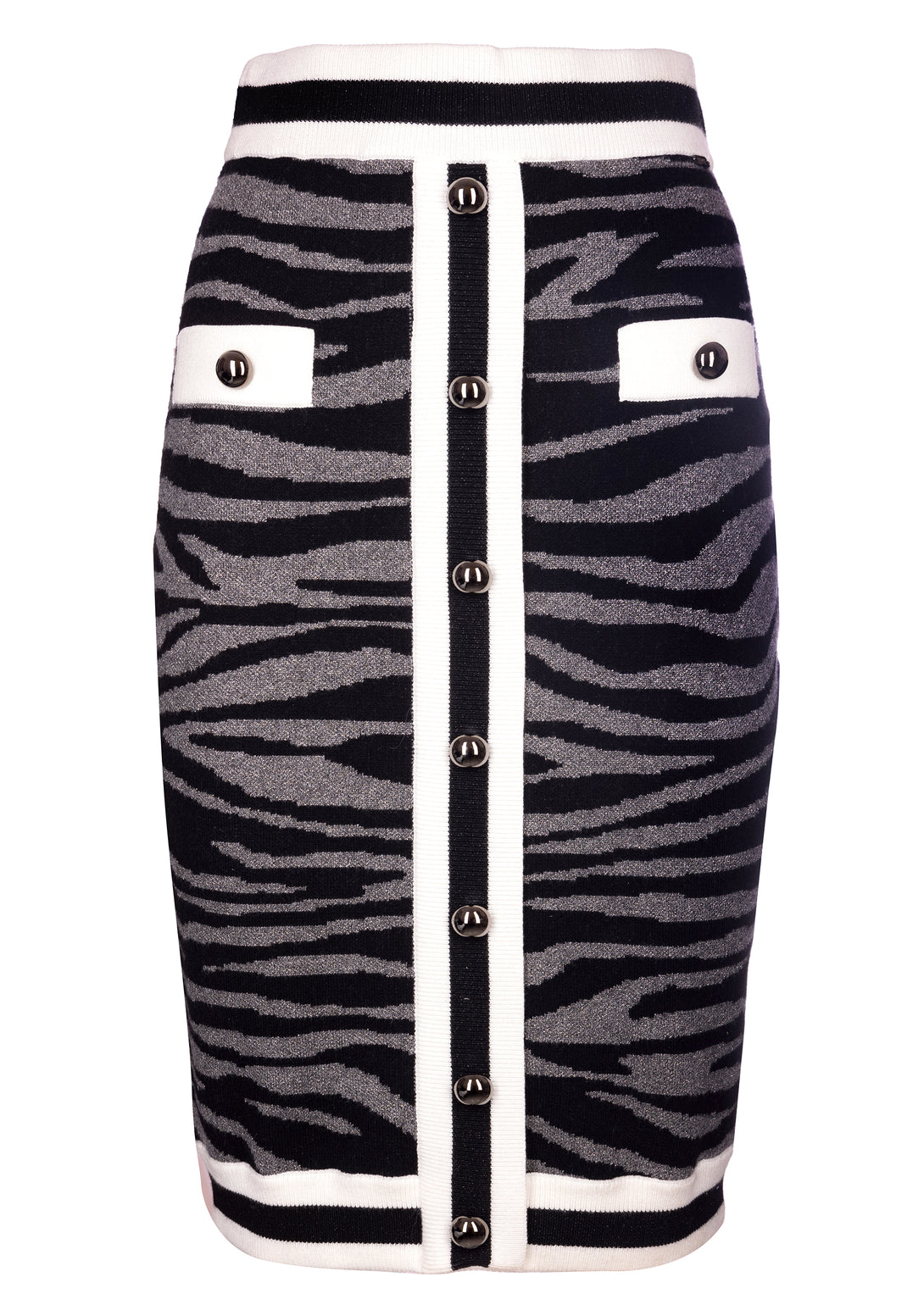 Knitted mini sheath skirt slim fit middle length with animalier jacquard Fracomina FS22WG4004K499F8