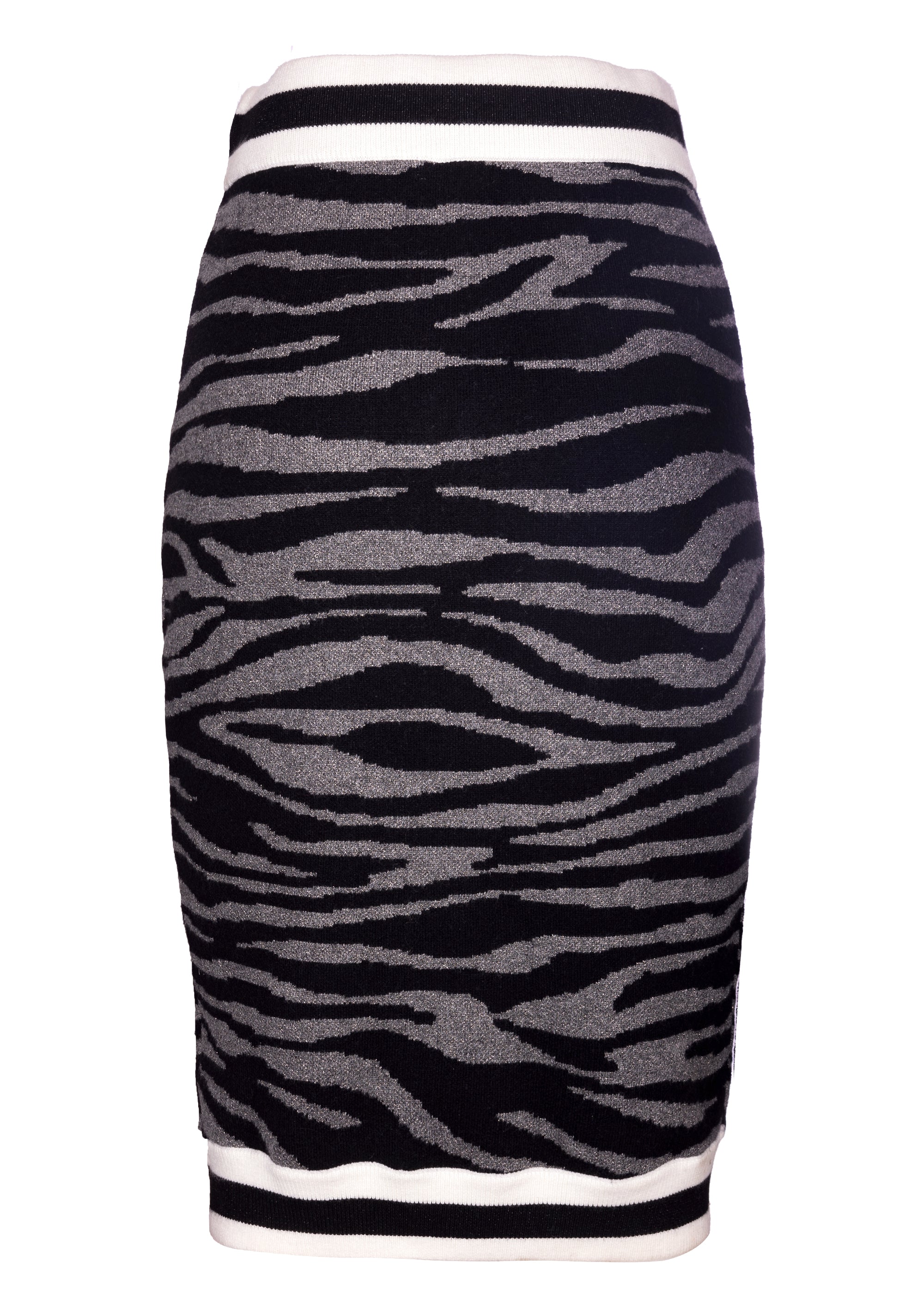 Knitted mini sheath skirt slim fit middle length with animalier jacquard Fracomina FS22WG4004K499F8_2