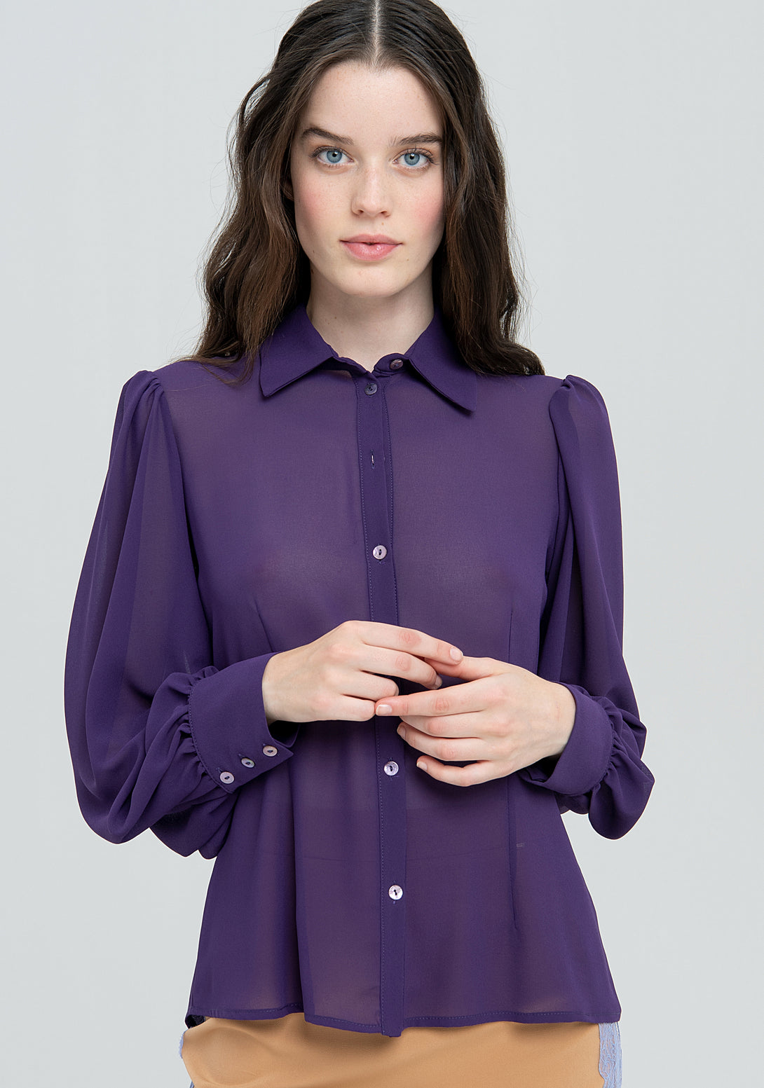 Shirt wide fit made in georgette Fracomina FS22WT6009W41201-233