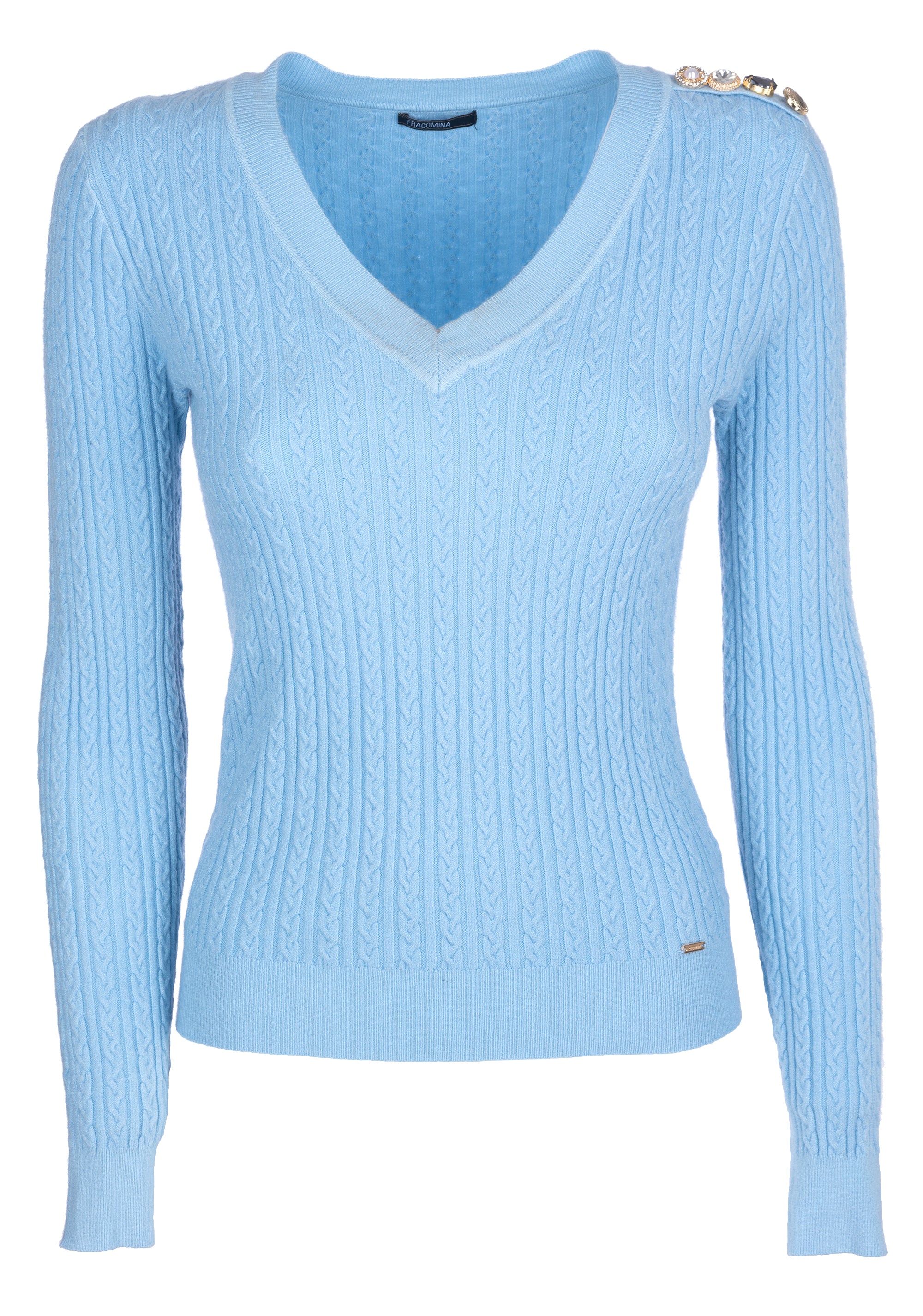 Knitwear slim fit with plaits Fracomina FS22WT7004K50401.