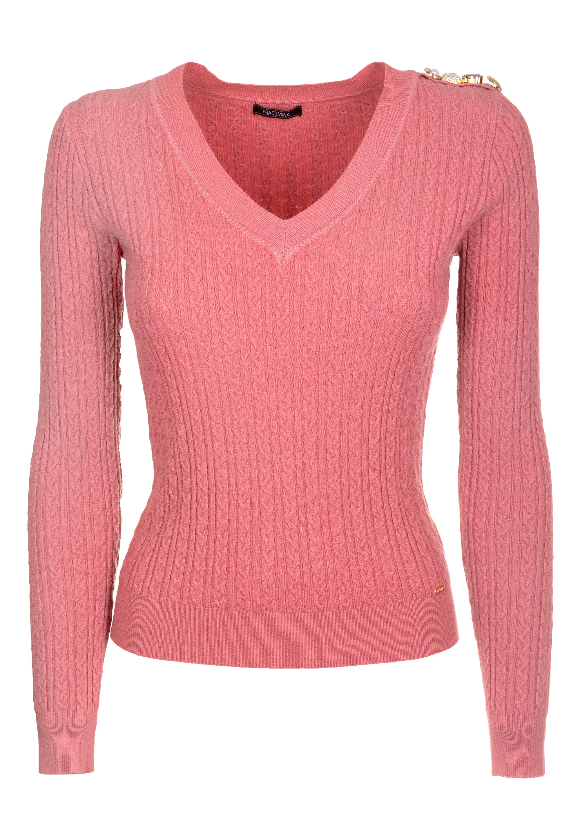 Knitwear slim fit with plaits Fracomina FS22WT7004K50401