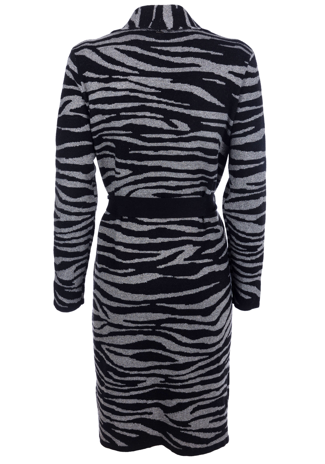 Cardigan regular fit, long, with animalier jacquard