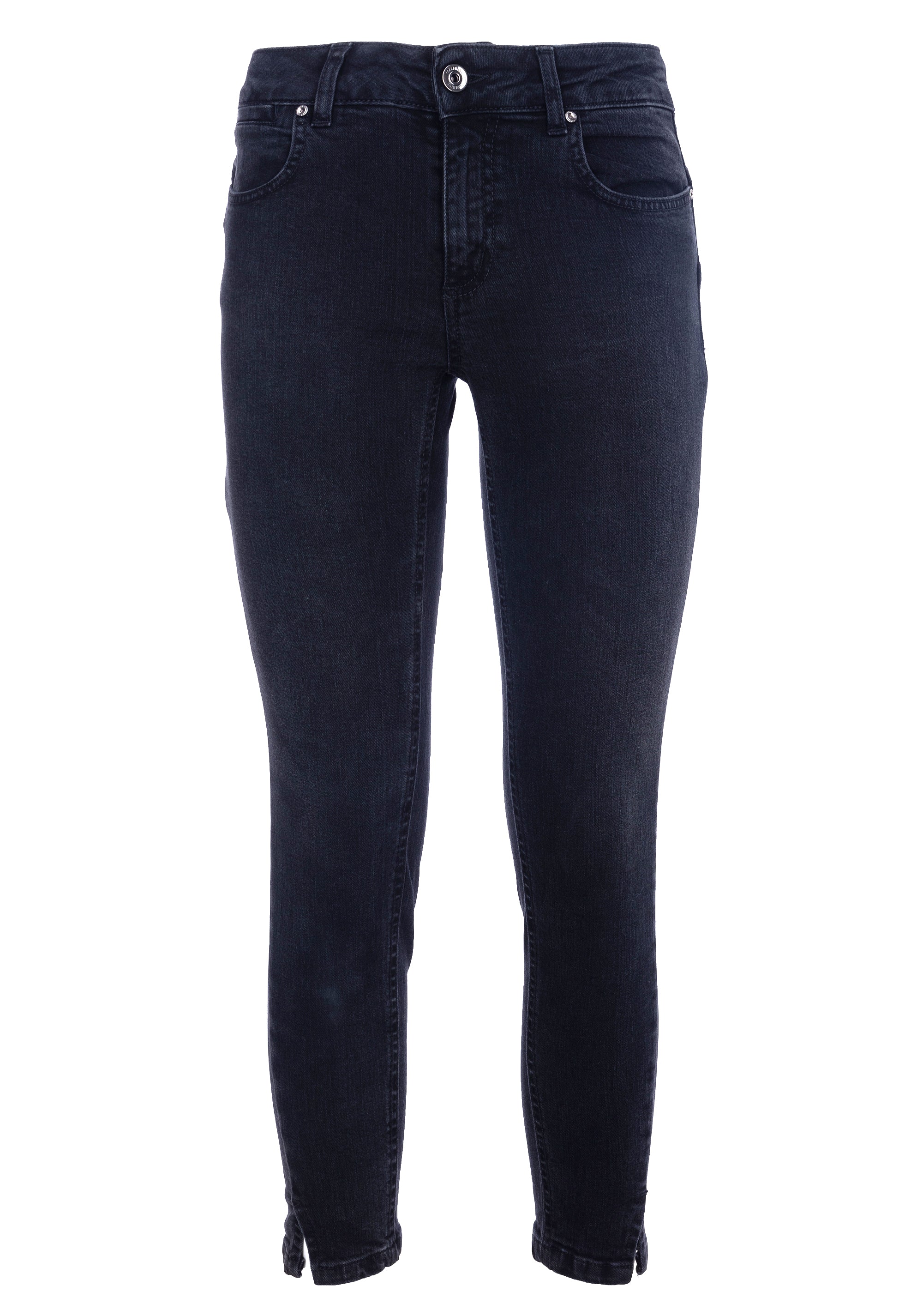 Jeans skinny fit cropped made in black denim with dark wash Fracomina FS22WV9002D40193