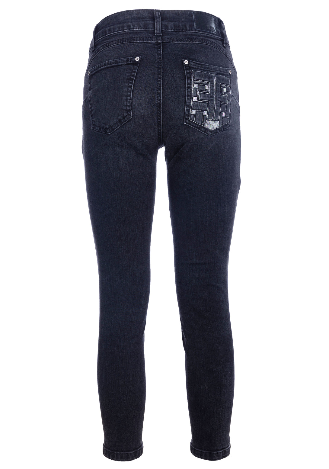 Jeans skinny fit cropped made in black denim with dark wash