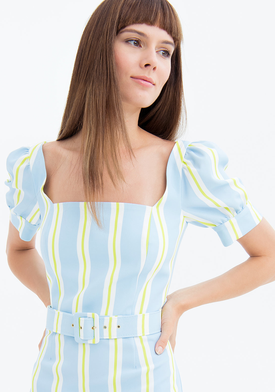 Mini dress slim fit with stripes Fracomina FS23SD1008W429N4-Q68-2