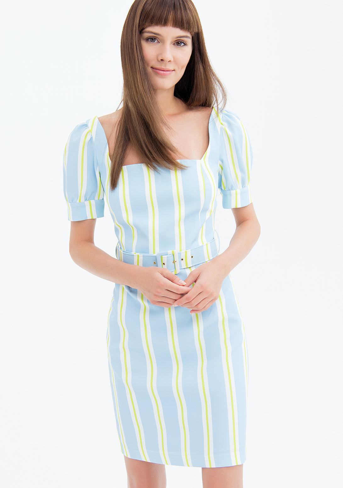 Mini dress slim fit with stripes Fracomina FS23SD1008W429N4-Q68-3
