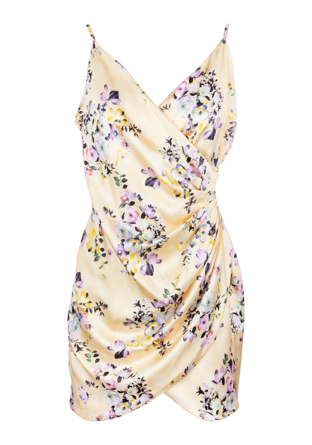 Mini sleeveless dress slim fit with flowery pattern
