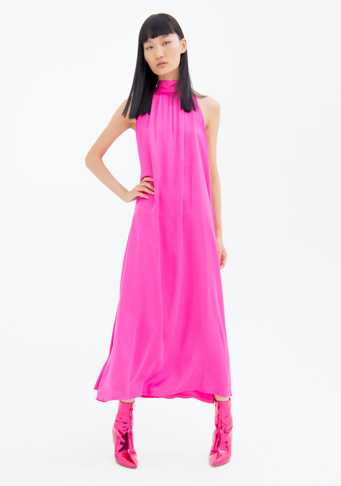Long sleeveless dress A-shape made in viscose. Fracomina FS23SD3005W41301-148-1
