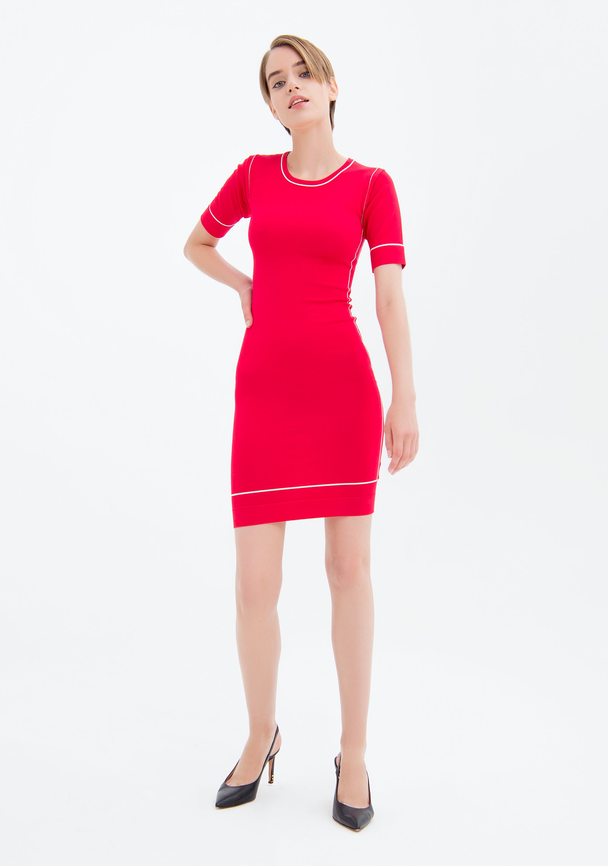 Knitted mini dress slim fit Fracomina FS23SD5006K41701-689-1