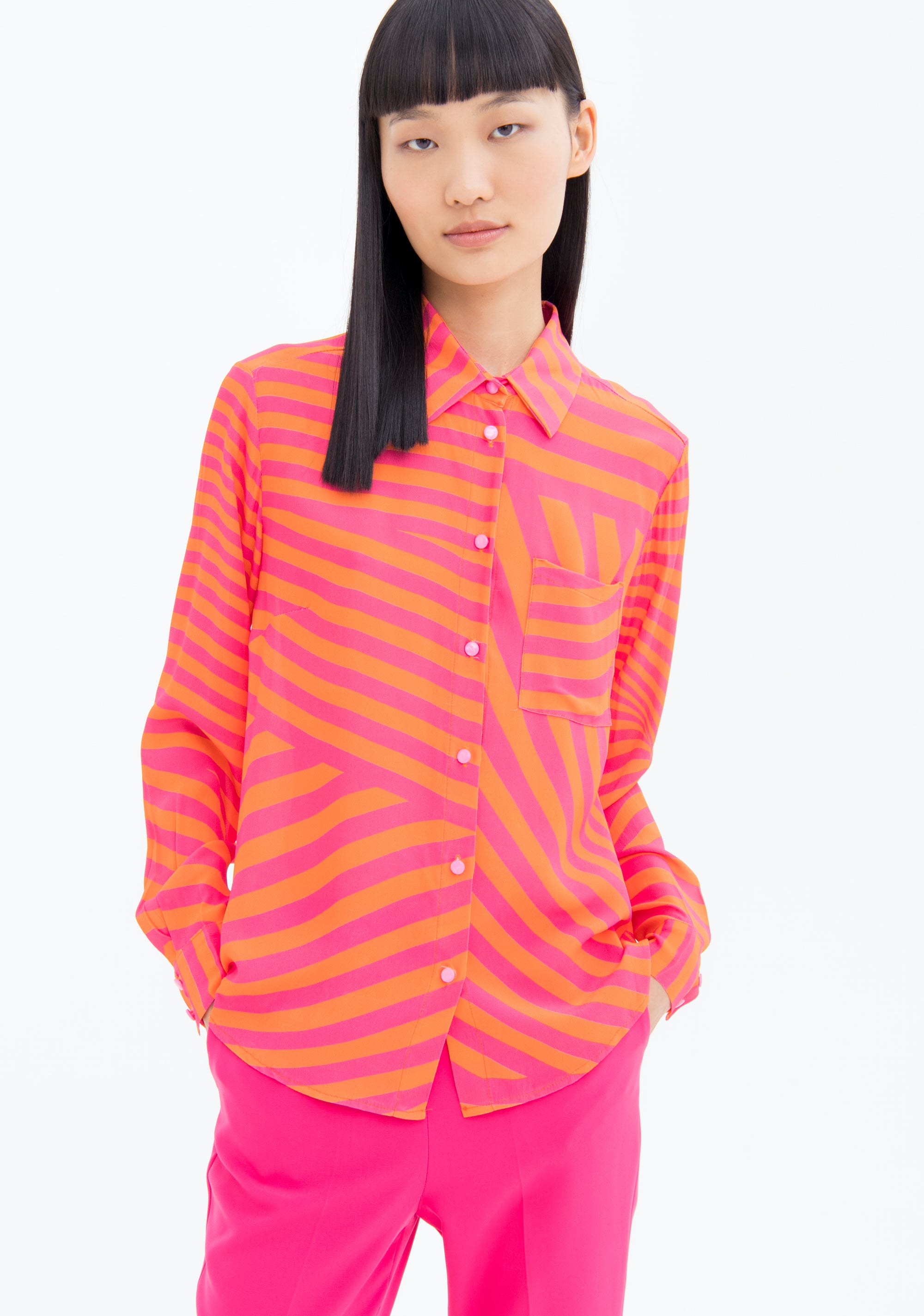 Shirt regular fit with striped pattern Fracomina FS23ST6013W422N4-Q76-1