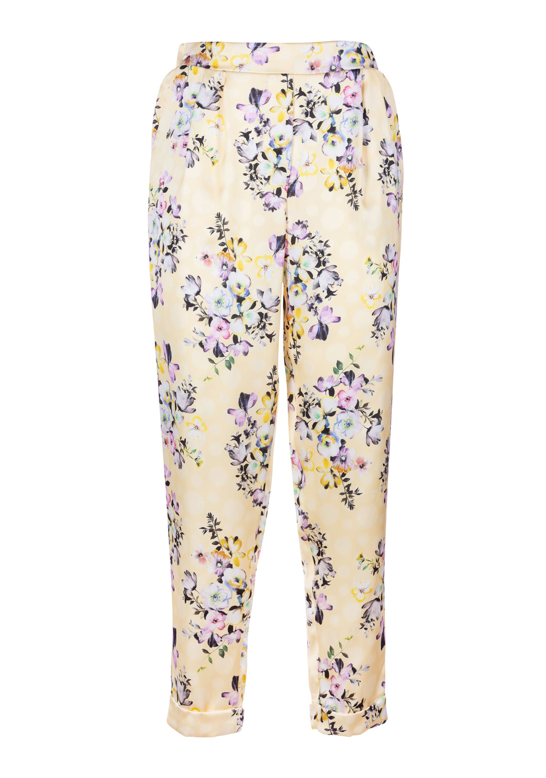 Pant regular fit with flowery pattern