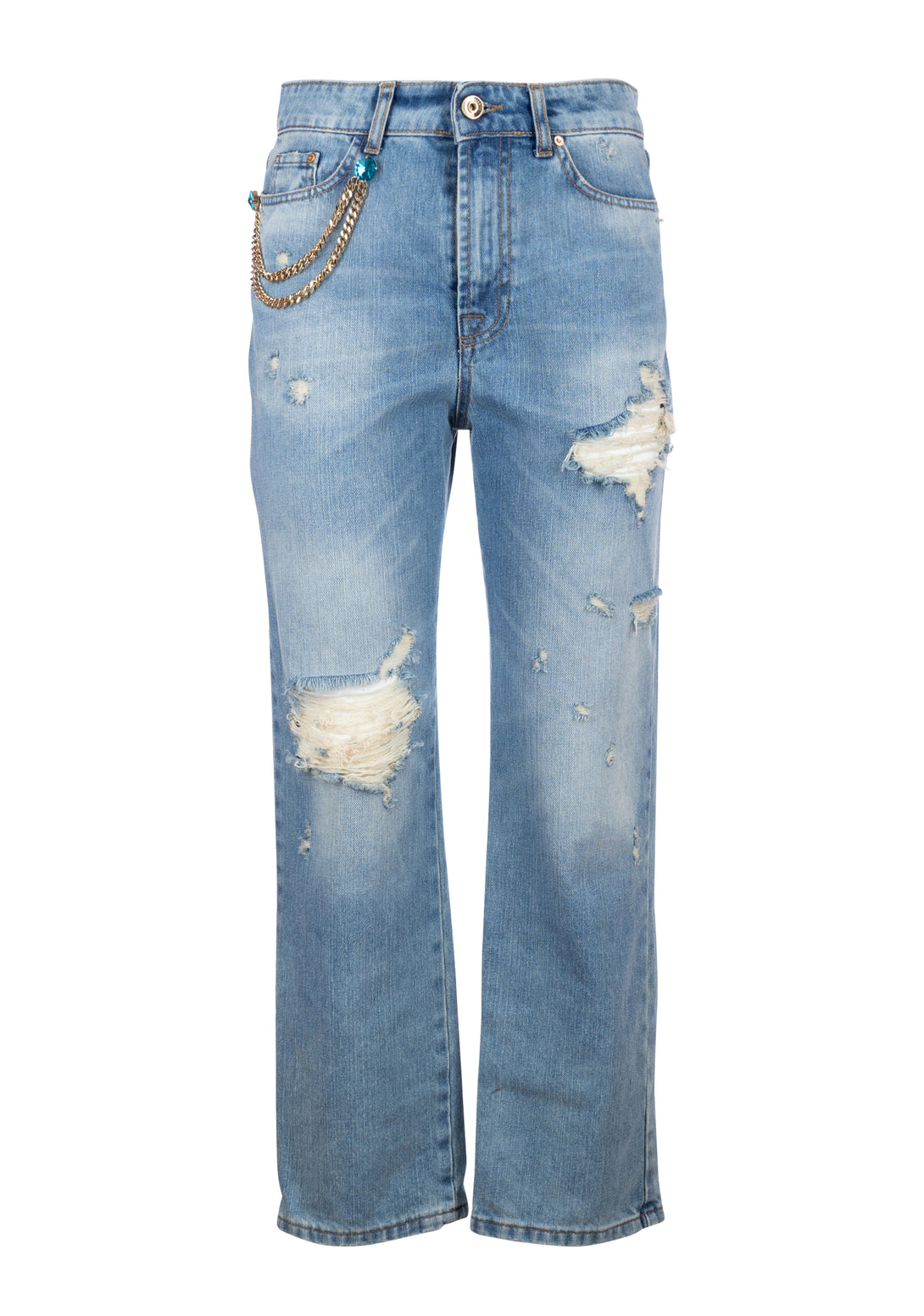 Jeans wide leg made in denim with strong wash