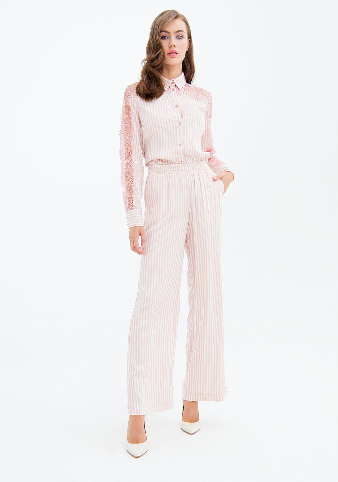 Palazzo pant wide fit with stripes Fracomina FS23SV3001W451G1-226-1