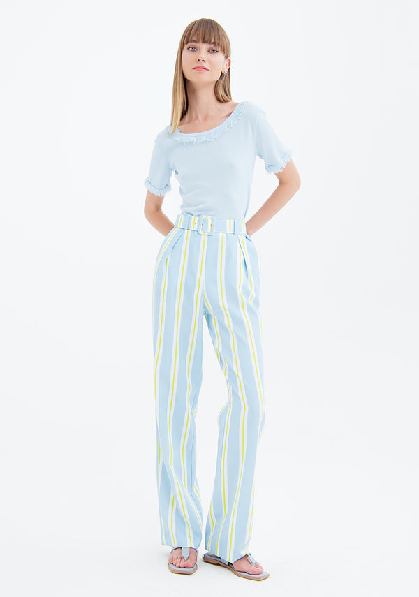 Palazzo pant wide fit with stripes Fracomina FS23SV3002W429N4-Q68-1
