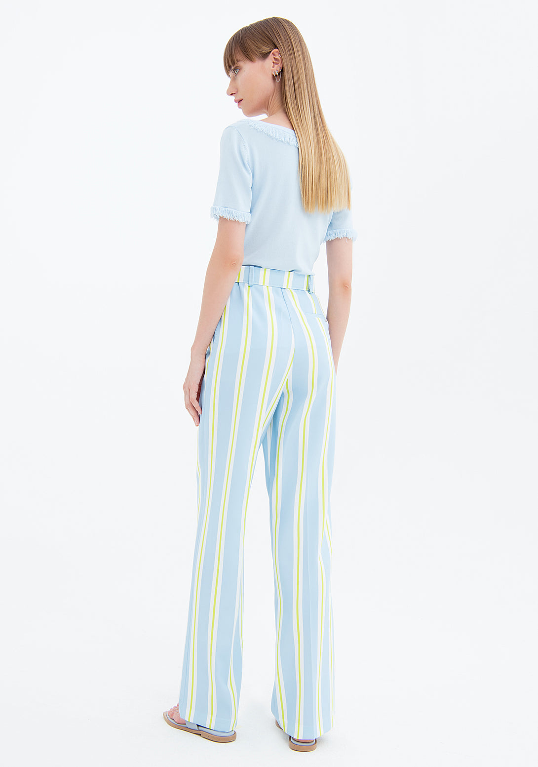 Palazzo pant wide fit with stripes Fracomina FS23SV3002W429N4-Q68-4