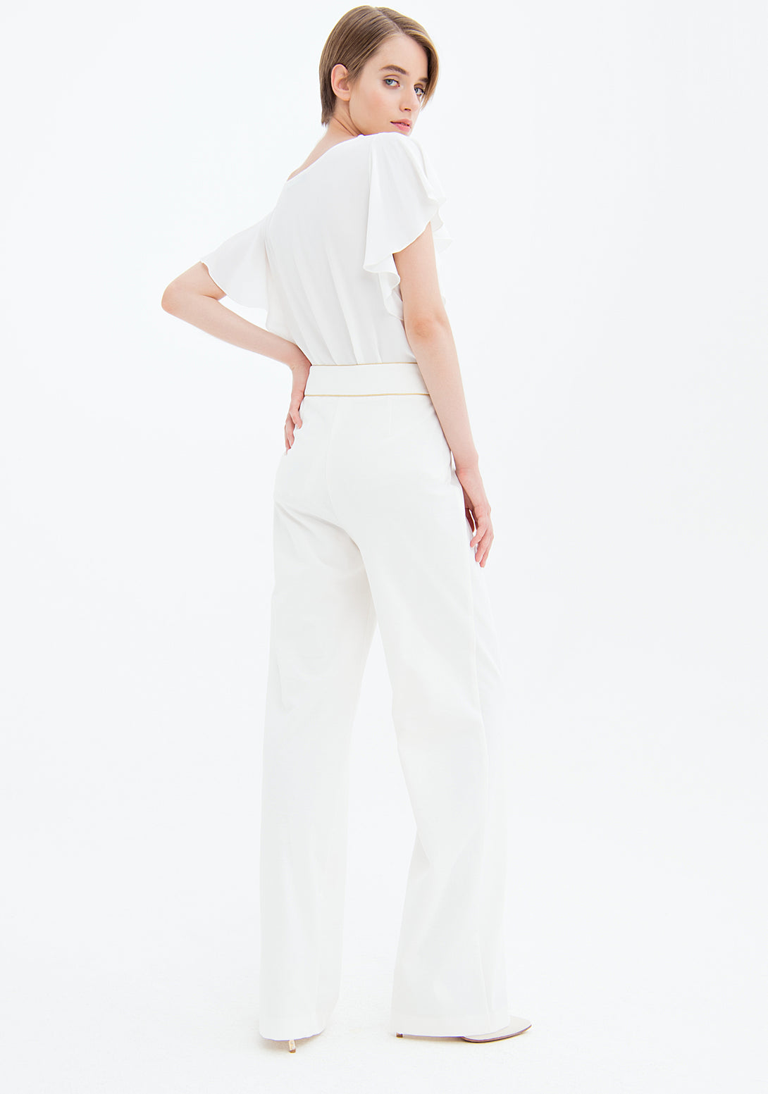Palazzo pant wide fit made in technical fabric Fracomina FS23SVA002W51501-D62-4